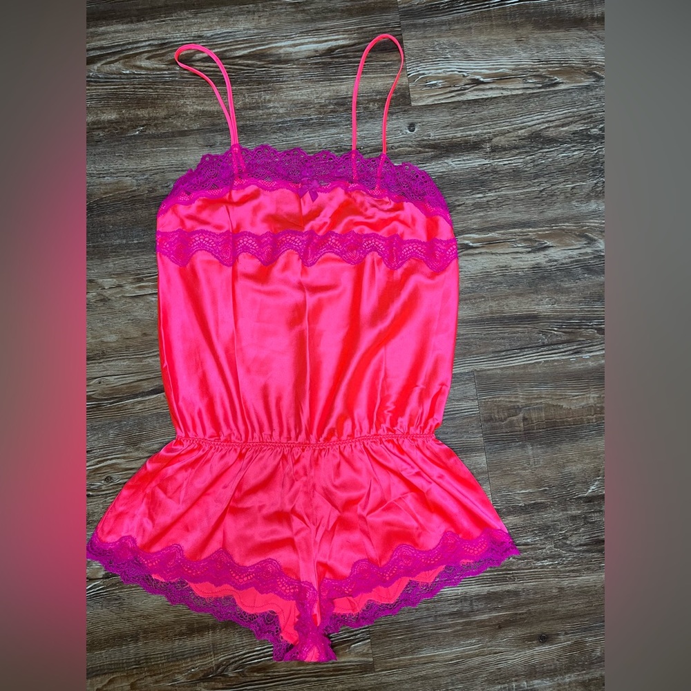Victoria’s Secret Satin Romper Babydoll negligee.